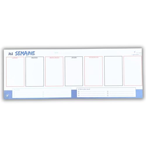 Schreibtischunterlage aus Papier – Notizblock mit 50 Seiten, großer Wochenplaner von Organisatoo, Wochenplaner und To Do List, um Ihre Woche zu organisieren, Schreibtisch-Organizer, Tastaturgröße 42 x von Organisatoo