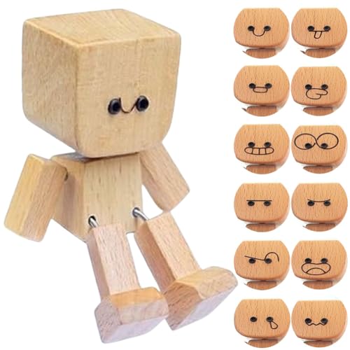 Wackelnde Holzfigur, Wackelfigur Auto Deko aus Holz, Lustige Auto Armaturenbrett-Dekoration, Kreative Ornamente für Schreibtische, Schränke und Bürotische von Orgonite