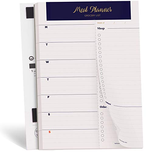 Oriday Wöchentliche magnetic meal planner notizblock mit tear off perforierte grocery einkaufsliste - 52 Bettlaken (navy blue 15.2cm x 22.8cm Mahlzeit Planungsblock) von Oriday