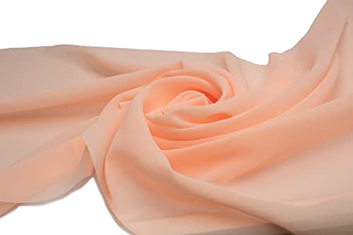 Chiffon glatt, luftiger Stoff, Schleier 50 x 150 cm (Pfirsich) von Orient Fashion