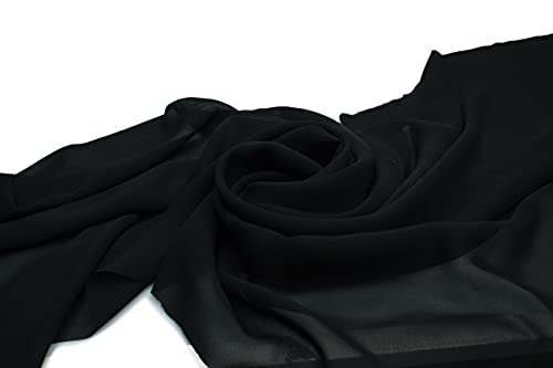 Chiffon glatt, luftiger Stoff, Schleier 50 x 150 cm (Schwarz) von Orient Fashion