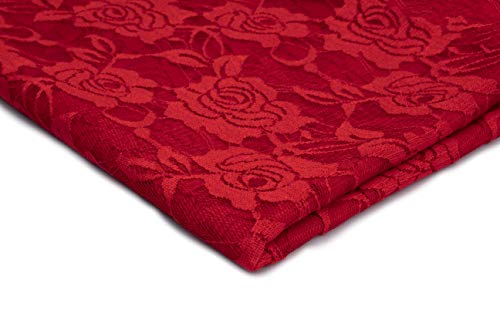 Elastischer Spitzenstrick, Spitzenstoff, Blumenmuster, Rosenmuster 50 x 150 m (Rot) von Orient Fashion
