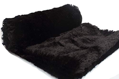 Langhaariges Kunstfell, Zottelig, Shaggy (18 mm) 50x160 cm (Schwarz) von Orient Fashion