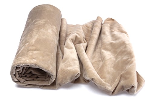 Minkee Strickstoff glattes Muster 50x160 cm (Hell beige) von Orient Fashion