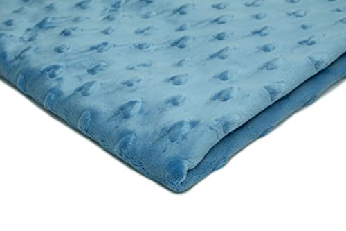 Minkee flauschiger Plüschstoff mit geprägten Herzen 50x155 cm (Blau) von Orient Fashion