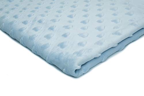Minkee flauschiger Plüschstoff mit geprägten Herzen 50x155 cm (Hellblau) von Orient Fashion