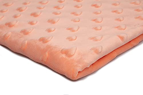 Minkee flauschiger Plüschstoff mit geprägten Herzen 50x155 cm (Lachs) von Orient Fashion