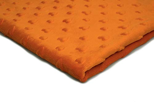 Minkee flauschiger Plüschstoff mit geprägten Herzen 50x155 cm (Leuchtendes Orange) von Orient Fashion