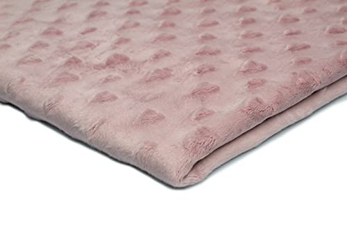Orient Fashion Minkee Flauschiger Plüschstoff mit geprägten Herzen 50x155 cm (Schmutziges Rosa) von Orient Fashion