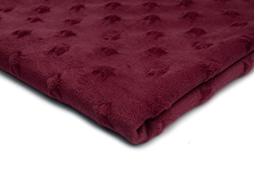 Orient Fashion Minkee Flauschiger Plüschstoff mit geprägten Sternen 50x155 cm (Bordeauxrot) von Orient Fashion