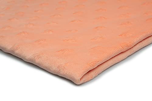 Minkee flauschiger Plüschstoff mit geprägten Sternen 50x155 cm (Lachs) von Orient Fashion