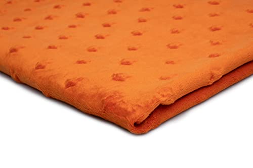 Minkee flauschiger Plüschstoff mit geprägten Sternen 50x155 cm (Leuchtendes Orange) von Orient Fashion