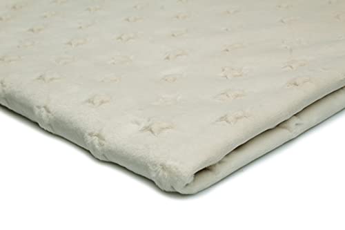 Orient Fashion Minkee Flauschiger Plüschstoff mit geprägten Sternen 50x155 cm (Sahne) von Orient Fashion