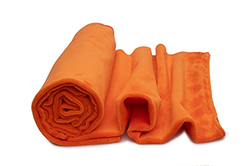 Minkee Strickstoff glattes Muster 50x160 cm (Leuchtendes Orange) von Orient Fashion