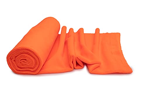 Minkee Strickstoff glattes Muster 50x160 cm (Neon orange) von Orient Fashion
