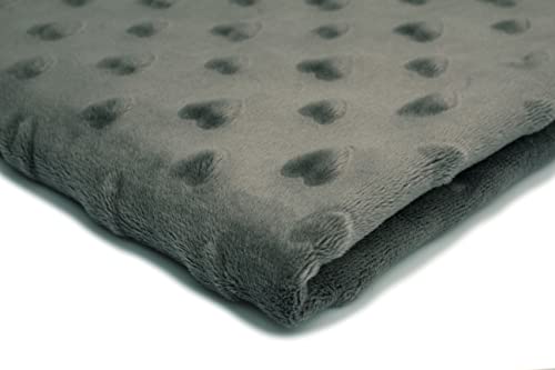 Orient Fashion Minkee Flauschiger Plüschstoff mit geprägten Herzen 50x155 cm (Graphit) von Orient Fashion