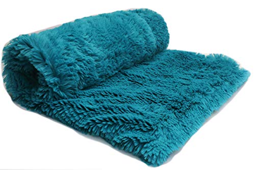 Langhaariges Kunstfell, Zottelig, Shaggy (18 mm) 50x160 cm (Türkis) von Orient Fashion