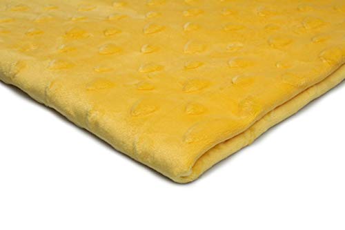 Minkee flauschiger Plüschstoff mit geprägten Herzen 50x155 cm (Gelb) von Orient Fashion