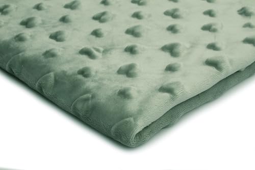 Orient Fashion Minkee Flauschiger Plüschstoff mit geprägten Herzen 50x155 cm (Salbei) von Orient Fashion