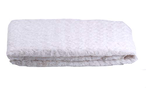 Orient Fashion Plüsch Minkee Rose Strudel Stoff, Kunstfell 50x160 cm (Weiß) von Orient Fashion