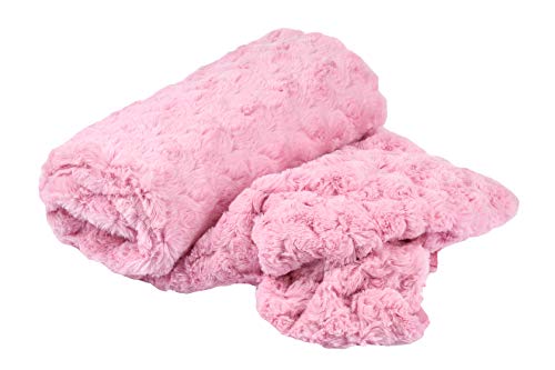 Plüsch Minkee Rose Strudel Stoff, Kunstfell 50x160 cm (Hell-Pink) von Orient Fashion