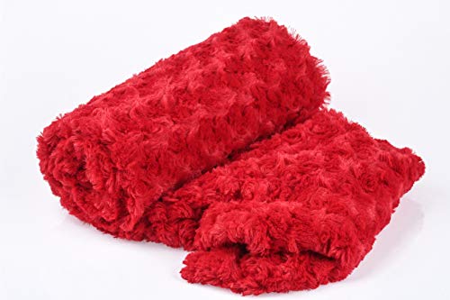 Plüsch Minky Rose Strudel Stoff, Kunstfell 50x160 cm (Rot) von Orient Fashion