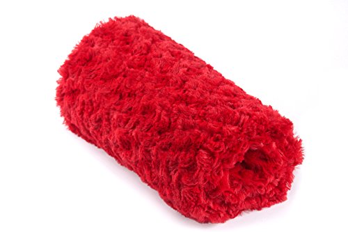 Plüsch Minkee Rose Strudel Stoff, Kunstfell 50x160 cm (Rot) von Orient Fashion