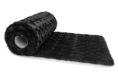 Orient Fashion Plüsch Minkee Rose Strudel Stoff, Kunstfell 50x160 cm (Schwarz) von Orient Fashion