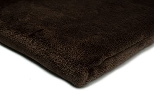 Plüsch-Strickstoff Glatt Zweiseitig, Teddy, 50x160 cm (Dunkelbraun) von Orient Fashion