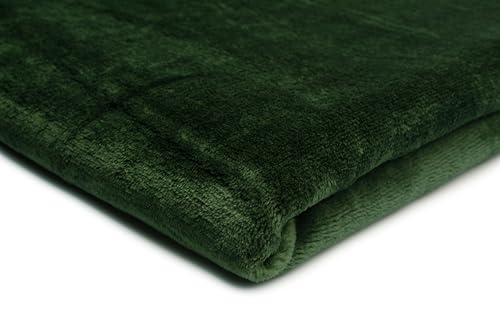 Plüsch-Strickstoff Glatt Zweiseitig, Teddy, 50x160 cm (Waldgrün) von Orient Fashion