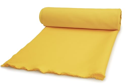 Stoffe Panama, Mara Allround Stoff, Blickdicht, Tischdecken Dekostoff, 50 x 150 cm (Gelb) von Orient Fashion