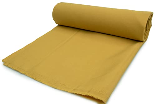 Stoffe Panama, Mara Allround Stoff, Blickdicht, Tischdecken Dekostoff, 50 x 150 cm (Golden) von Orient Fashion