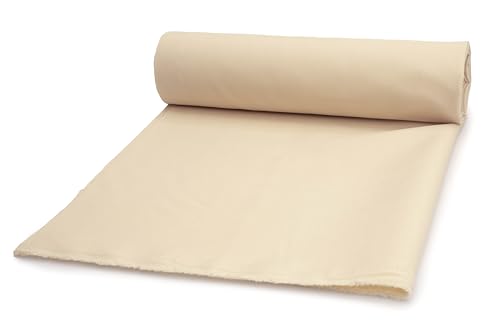 Stoffe Panama, Mara Allround Stoff, Blickdicht, Tischdecken Dekostoff, 50 x 150 cm (Hell beige) von Orient Fashion