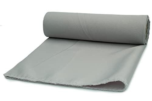 Stoffe Panama, Mara Allround Stoff, Blickdicht, Tischdecken Dekostoff, 50 x 150 cm (Hellgrau) von Orient Fashion