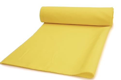 Stoffe Panama, Mara Allround Stoff, Blickdicht, Tischdecken Dekostoff, 50 x 150 cm (Sonniges Gelb) von Orient Fashion