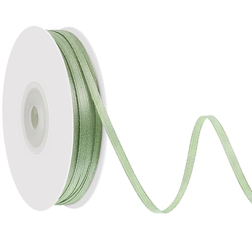 91 m Schleifenband, 3 mm Satinband Geschenkband, Band Stoffband Dekoband für Kommunion Deko Hochzeit Geburtstag Taufe Geschenkverpackung Basteln (Grün) von Oriental eLife