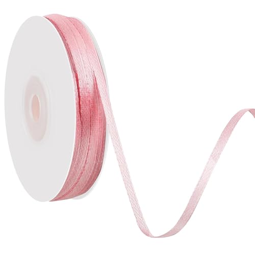 91 m Schleifenband, 3 mm Satinband Geschenkband, Band Stoffband Dekoband für Kommunion Deko Hochzeit Geburtstag Taufe Geschenkverpackung Basteln (Rosa) von Oriental eLife