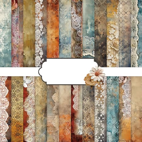 24 Blatt Scrapbooking-Kartenblock, 30,5 cm, doppelseitiges Musterpapier, 12 Designs, dekoratives Papier für DIY-Fotoalbum und Geschenkdekoration (Braun, 30,5 cm) von Oriental riverkit