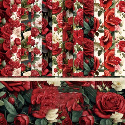 Dekorpapier, 15 x 15 cm, 48 Blatt, einseitiges Sammelalbum, Rot, 12 Designs, Musterpapier für Valentinstag, Bilderrahmen und Dekoration, Geschenkdekoration Dekorpapier, 15 x 15 cm, 48 Blatt, einseitiges Sammelalbum, Rot, 12 Designs, Musterpapier für Valentinstag, Bilderrahmen und Dekoration, Geschenkdekoration von Oriental riverkit