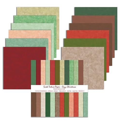 Scrapbook Papier, 24 Blätter Weihnachten Musterpapier, 24 Designs Doppelseitiges Bastelpapier, Motivpapier für Dekorative Fotoalbum und Journal, DIY-Dekoration (Grün, 30,5 x 30,5 cm) von Oriental riverkit