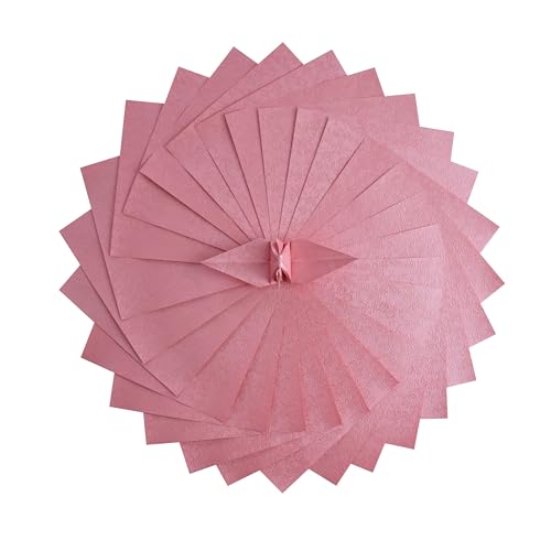Origami-Papierbögen, Blumenmuster, Prägung, Perlenbeschichtung für Faltpapier, Origami-Kraniche, Scrapbook, Rosa, 15,2 x 15,2 cm, 100 Stück von Origamipolly