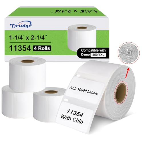 Oritdge 4 Rollen 11354 Große Adressetiketten, 32 mm x 57 mm für DYMO Etikettenrollen S0722540 mit je 1000 Etiketten kompatibel mit DYMO Labelwriter 550 5XL Labelwriter 450 4XL Oritdge 4 Rollen 11354 Große Adressetiketten, 32 mm x 57 mm für DYMO Etikettenrollen S0722540 mit je 1000 Etiketten kompatibel mit DYMO Labelwriter 550 5XL Labelwriter 450 4XL von Oritdge