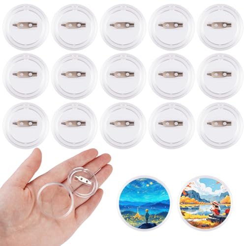 40 Stück Buttons Selber Machen, 38mm Buttons Anstecker, DIY Transparente Button, Anstecker Selbst Gestalten, Button Zum Selbstgestalten mit Anstecknadel, für Bild, Foto, Kleidung von Orixo