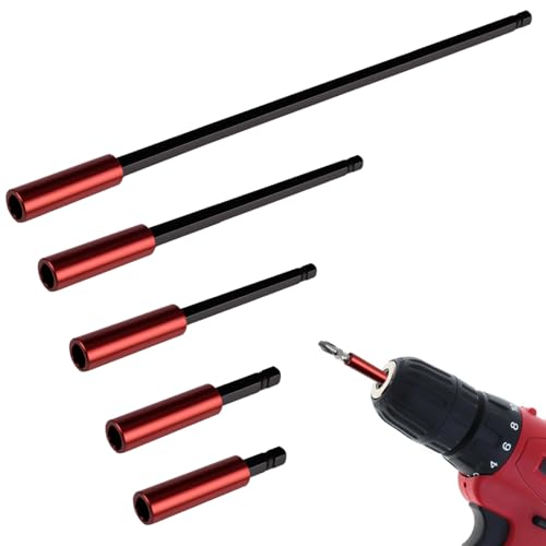 5 Stück Magnetische Bit Verlängerung, 50/60/100/150/300mm Magnetischer Bit-Halter, 1/4 Zoll Sechskant-Schaft Bit Halterung Verlängerung, Bithalter Magnetisch Lang, für Bohrschrauber von Orixo