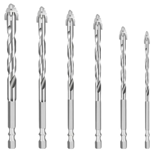 6 Stück Sägezahnbohrer, Exzenterbohrer Set 4/5/6/8/10/12 mm, Vierschneidiger Sägezahn Exzenterbohrer mit 1/4 Sechskant-Schaft, Sägezahnbohrer Bohrer Vierschneidige für Beton,Glas,Keramik,Holz,Metall 6 Stück Sägezahnbohrer, Exzenterbohrer Set 4/5/6/8/10/12 mm, Vierschneidiger Sägezahn Exzenterbohrer mit 1/4 Sechskant-Schaft, Sägezahnbohrer Bohrer Vierschneidige für Beton,Glas,Keramik,Holz,Metall von Orixo