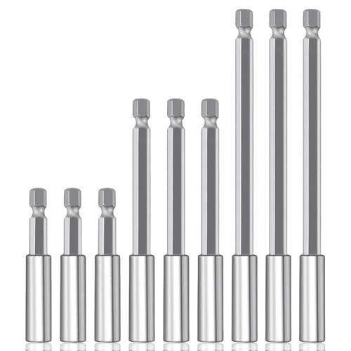 9 Stück 1/4 Zoll Sechskant-Schaft Magnetische Bit Verlängerung, 60/100 /150 Mm Magnetischer Bit-Halter, Schnellwechsel Magnetische Bohrer Verlängerung für Bohrschrauber, Bohrer, Bits von Orixo