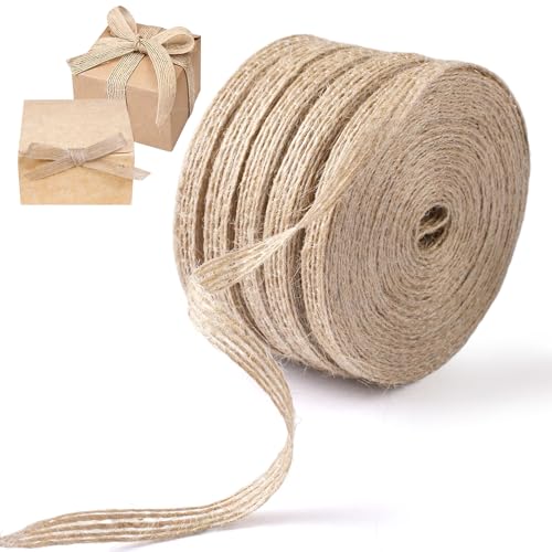 Juteband Natur, 5 Rollen Sackleinen Band, 6 mm Jute Sackleinen Bastelband, Juteband Geschenkband, Jute Burlap Roll, Sackleinen Band für Hochzeitdeko Geschenkverpackung, 50m Juteband Natur, 5 Rollen Sackleinen Band, 6 mm Jute Sackleinen Bastelband, Juteband Geschenkband, Jute Burlap Roll, Sackleinen Band für Hochzeitdeko Geschenkverpackung, 50m von Orixo
