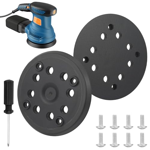 2 Stück Klett-Schleifteller 125 mm mit Hook und Loop 8 Löcher und 4 Augen Schleifplatte, Einschließlich 8 Schrauben 1 Schraubendreher Kompatibel mit Bosch Exzenterschleifer PEX 270 A und PEX 270 AE von Orizizhic