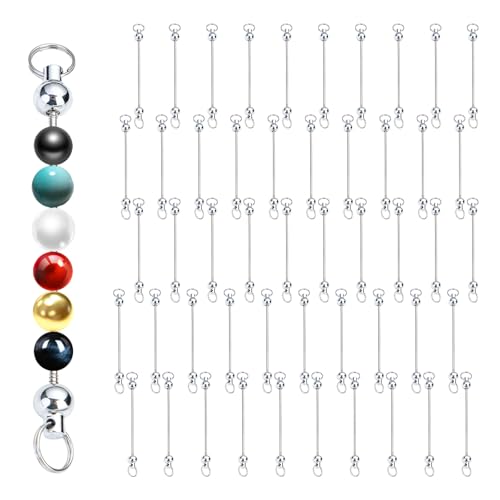 Orizizhic 50-teiliges Perlen-Schlüsselanhänger-Set, silberfarbene Metall-Blanko-Schlüsselanhänger-Stangen, DIY-Schlüsselanhänger-Set, Schlüsselanhänger-Zubehör für Bastelprojekte, Anhänger, DIY Orizizhic 50-teiliges Perlen-Schlüsselanhänger-Set, silberfarbene Metall-Blanko-Schlüsselanhänger-Stangen, DIY-Schlüsselanhänger-Set, Schlüsselanhänger-Zubehör für Bastelprojekte, Anhänger, DIY von Orizizhic