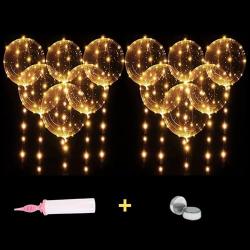 Orlum Premium Set zum Zusammenbauen – 12 leuchtende Luftballons mit 50 cm hoher Qualität (TF) – Lieferumfang: Pumpe, Batterien, Gummibänder, Meter. 3 Beleuchtungen – Weihnachten/Valentinstag/Hochzeit von Orlum